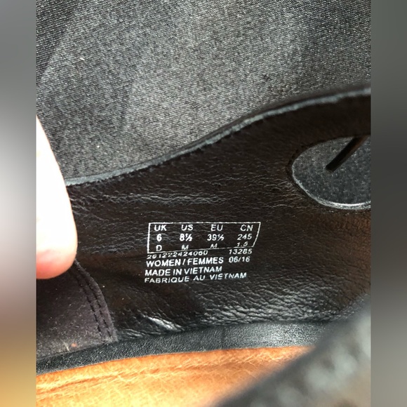 Clarks black suede & leather lace up loafer style heel Sz 8.5 - Picture 5 of 6